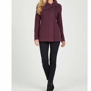 Ibex Reese Pez Cardigan Coatigan Merino Wool Sweater Cardigan Jacket Maroon S